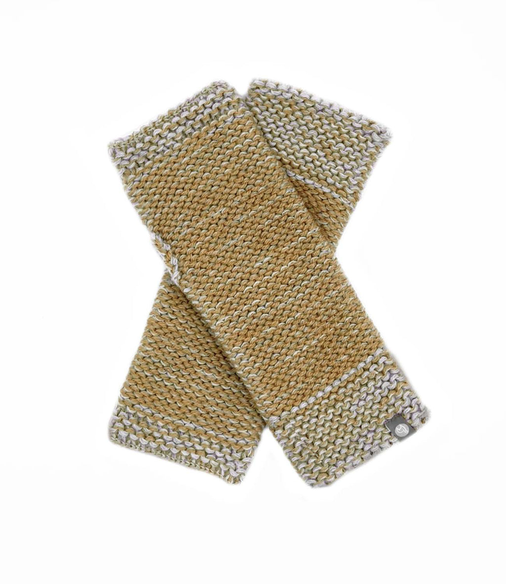 Golden alpaca gloves in Sunflower with ivory accents, Shupaca