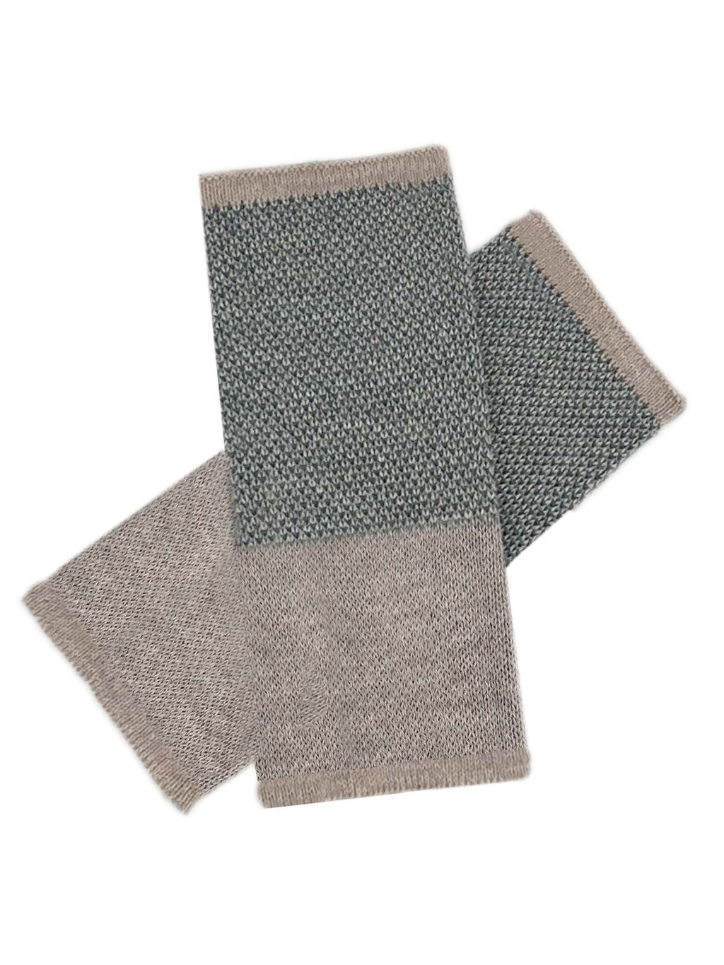 Taupe alpaca gloves in Caribbean Sands with ocean mist accents, Shupaca