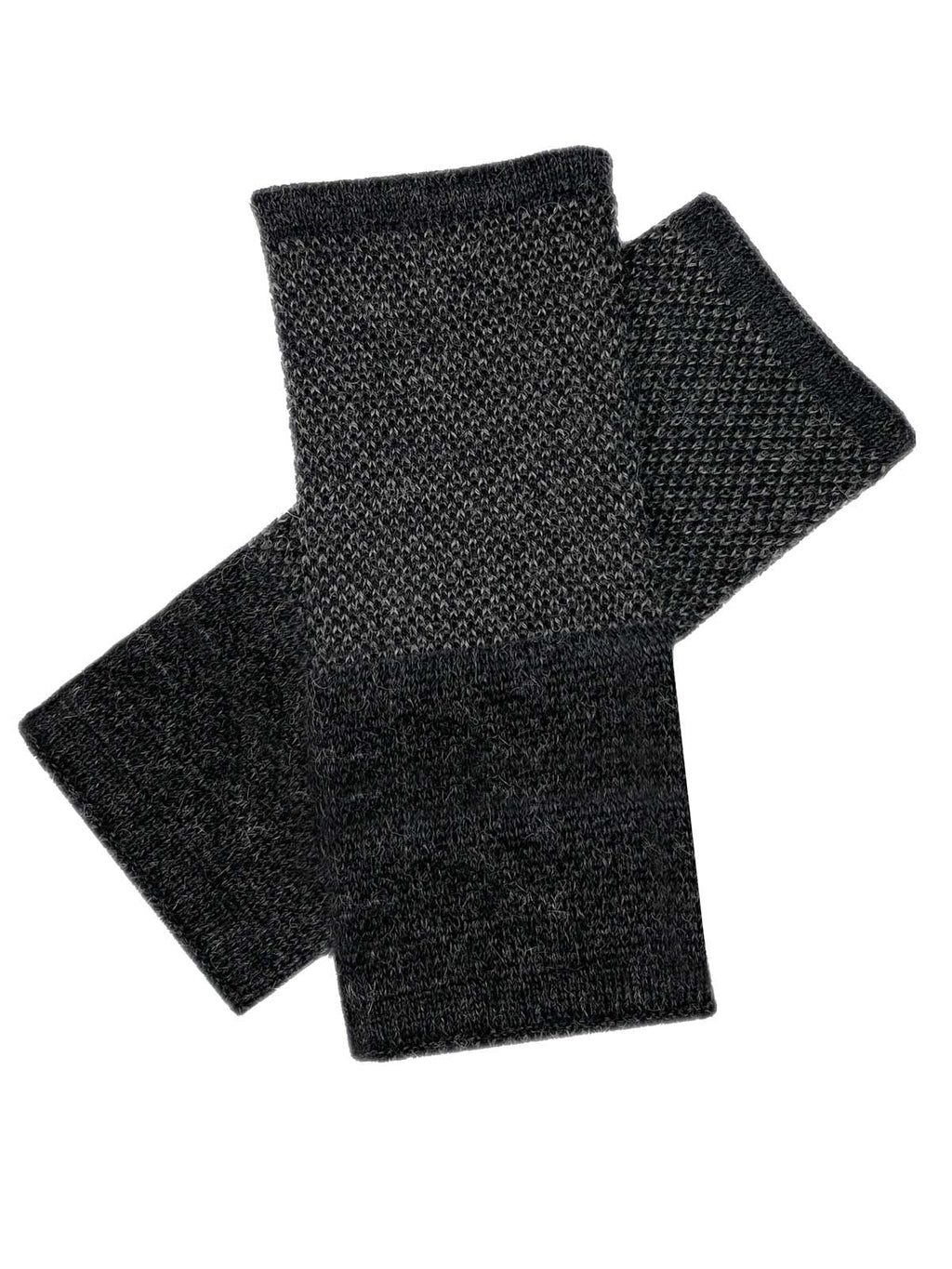 Coal alpaca gloves with honeycomb texture in charcoal, Shupaca