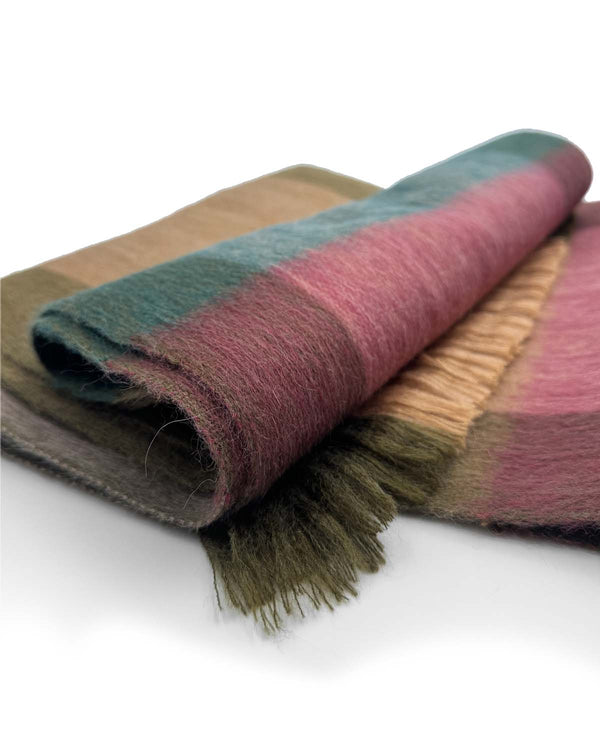 NEW! Alpaca Plaid Scarf - Wildrose by Shupaca