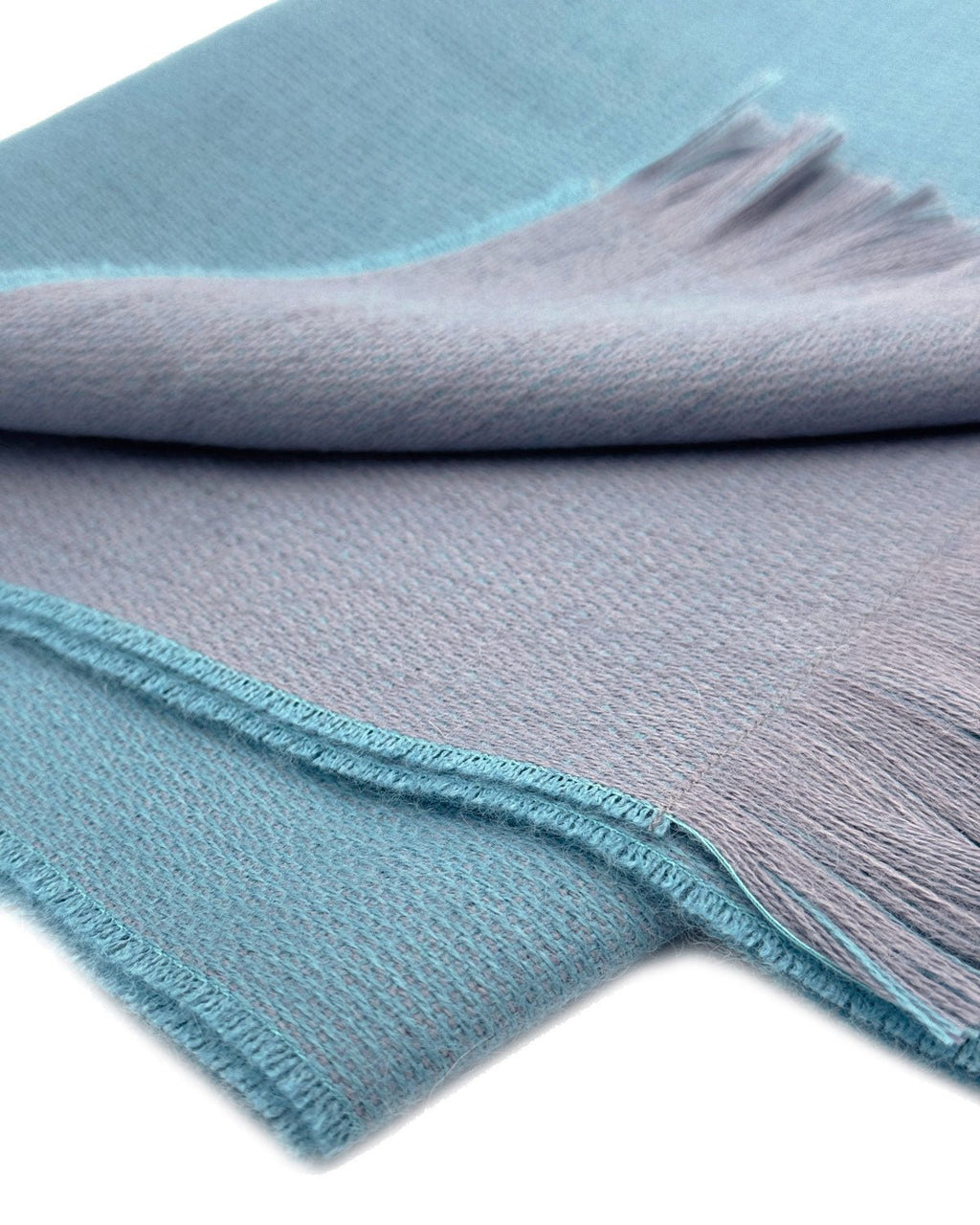 Adriatic Silver alpaca reversible scarf with aqua and silver-grey sides, Shupaca