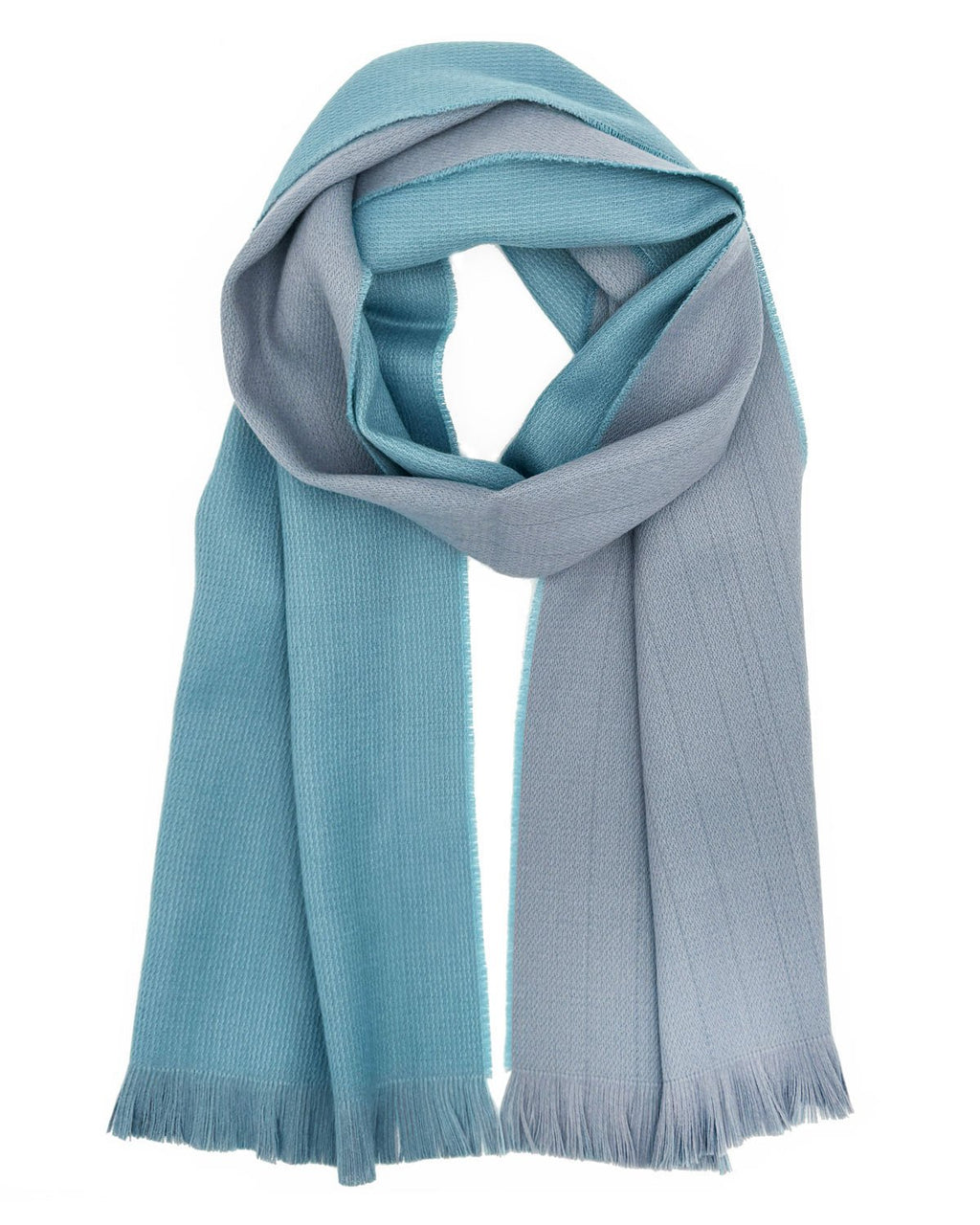 Adriatic Silver alpaca reversible scarf with aqua and silver-grey sides, Shupaca