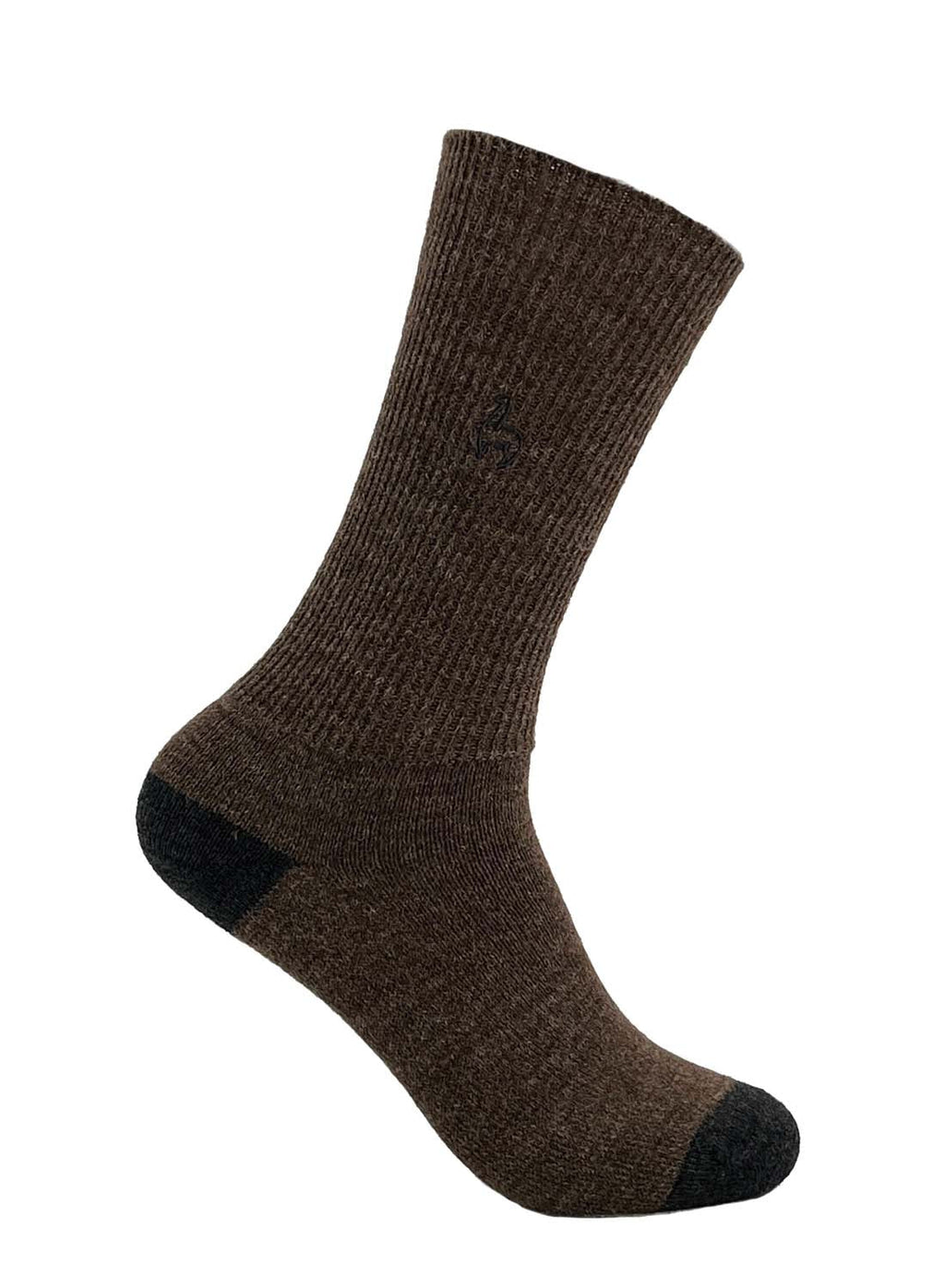 Brown alpaca business socks in Cafe with charcoal tones, Shupaca