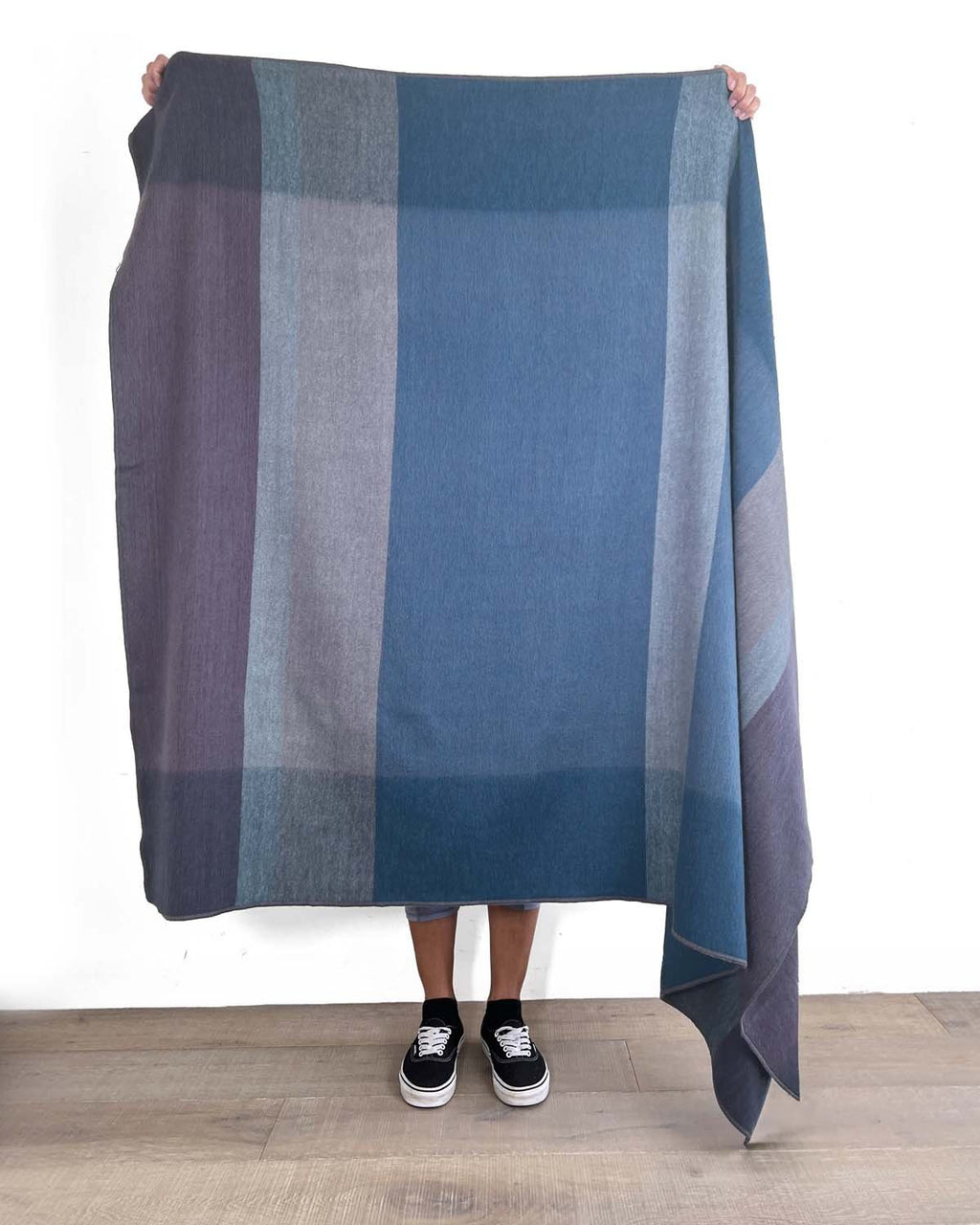 Plum alpaca throw blanket with mauve and cool indigo, Shupaca