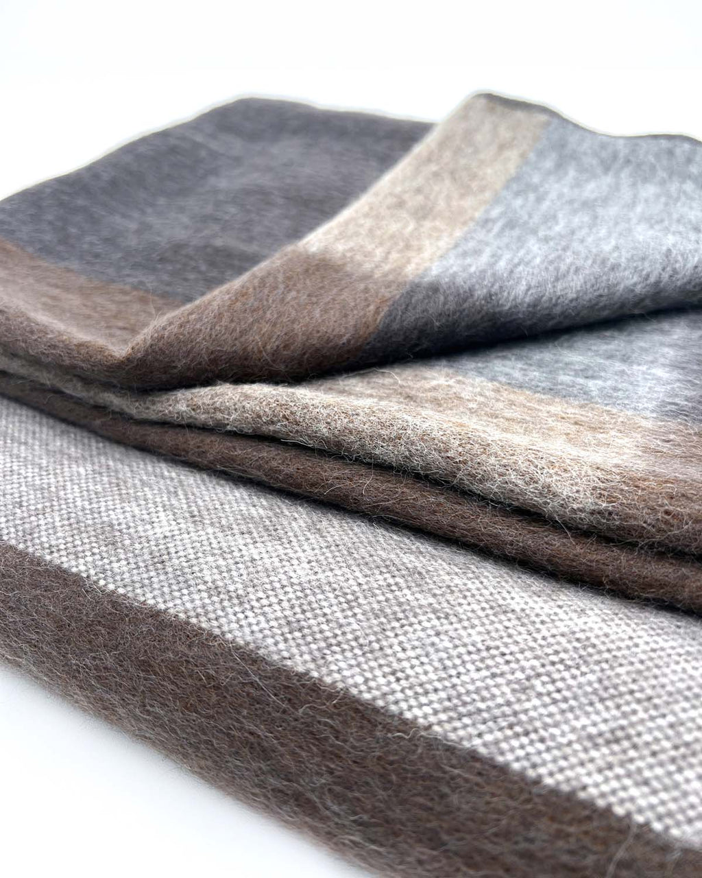 Forest alpaca throw blanket in Woodland with charcoal and taupe tones, Shupaca