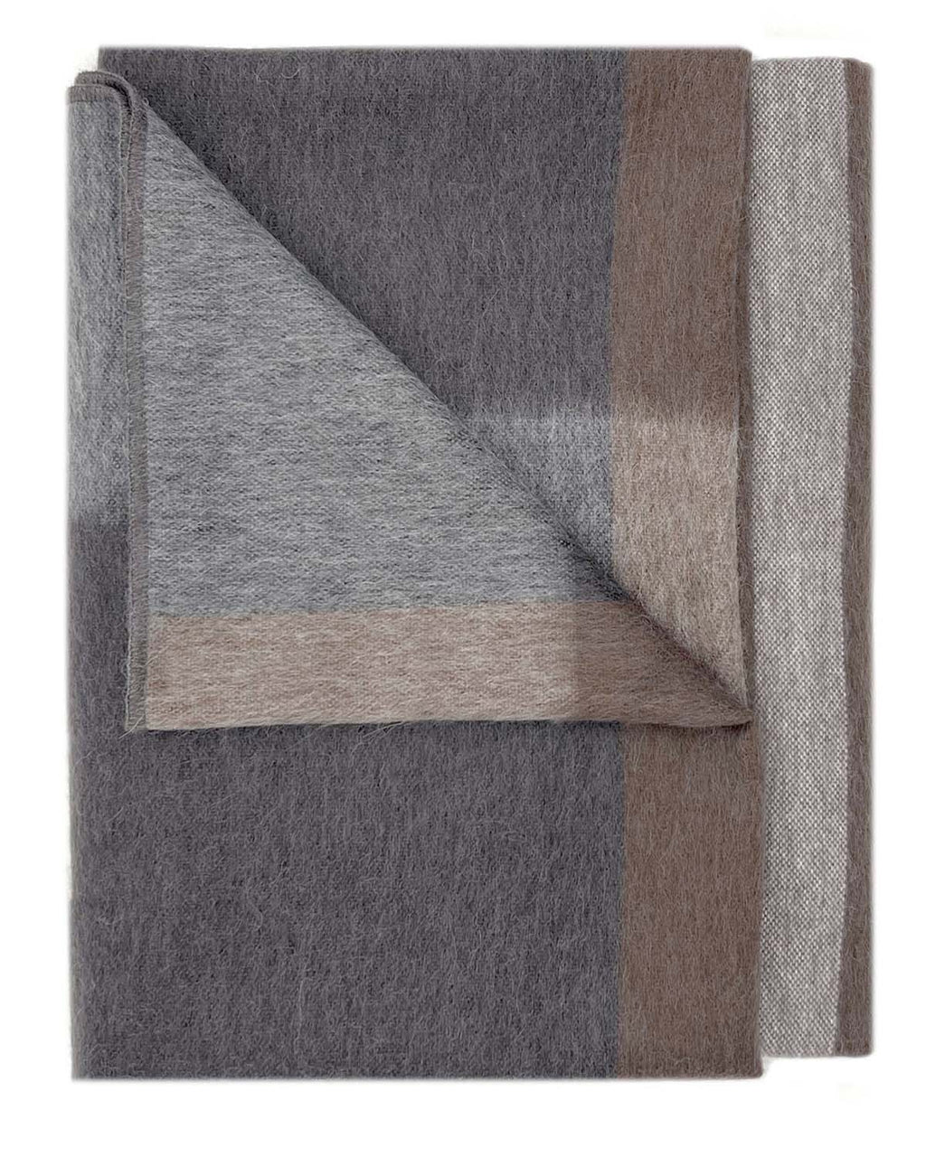 Forest alpaca throw blanket in Woodland with charcoal and taupe tones, Shupaca