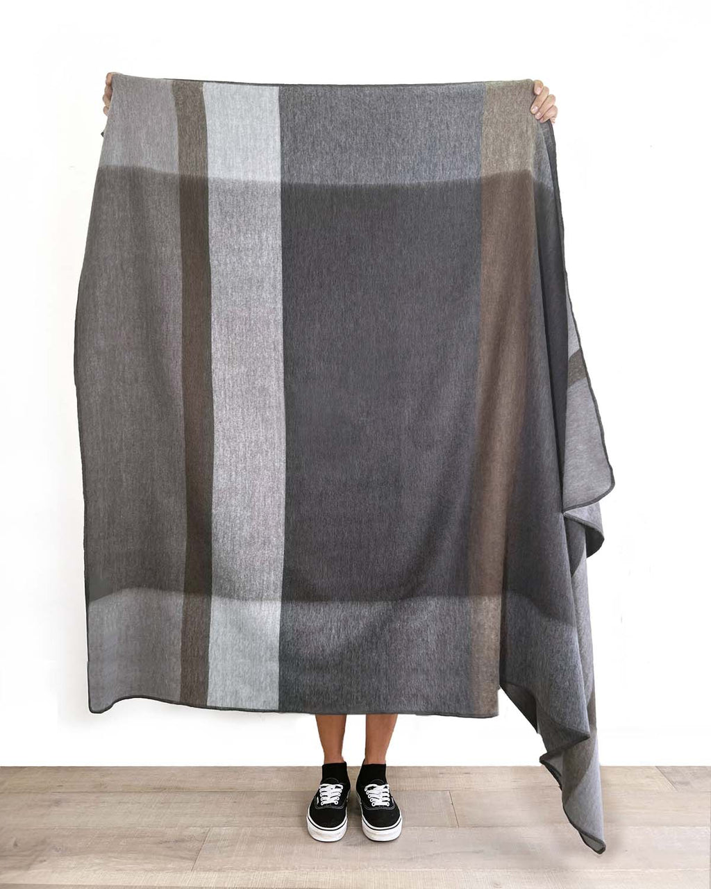 Forest alpaca throw blanket in Woodland with charcoal and taupe tones, Shupaca