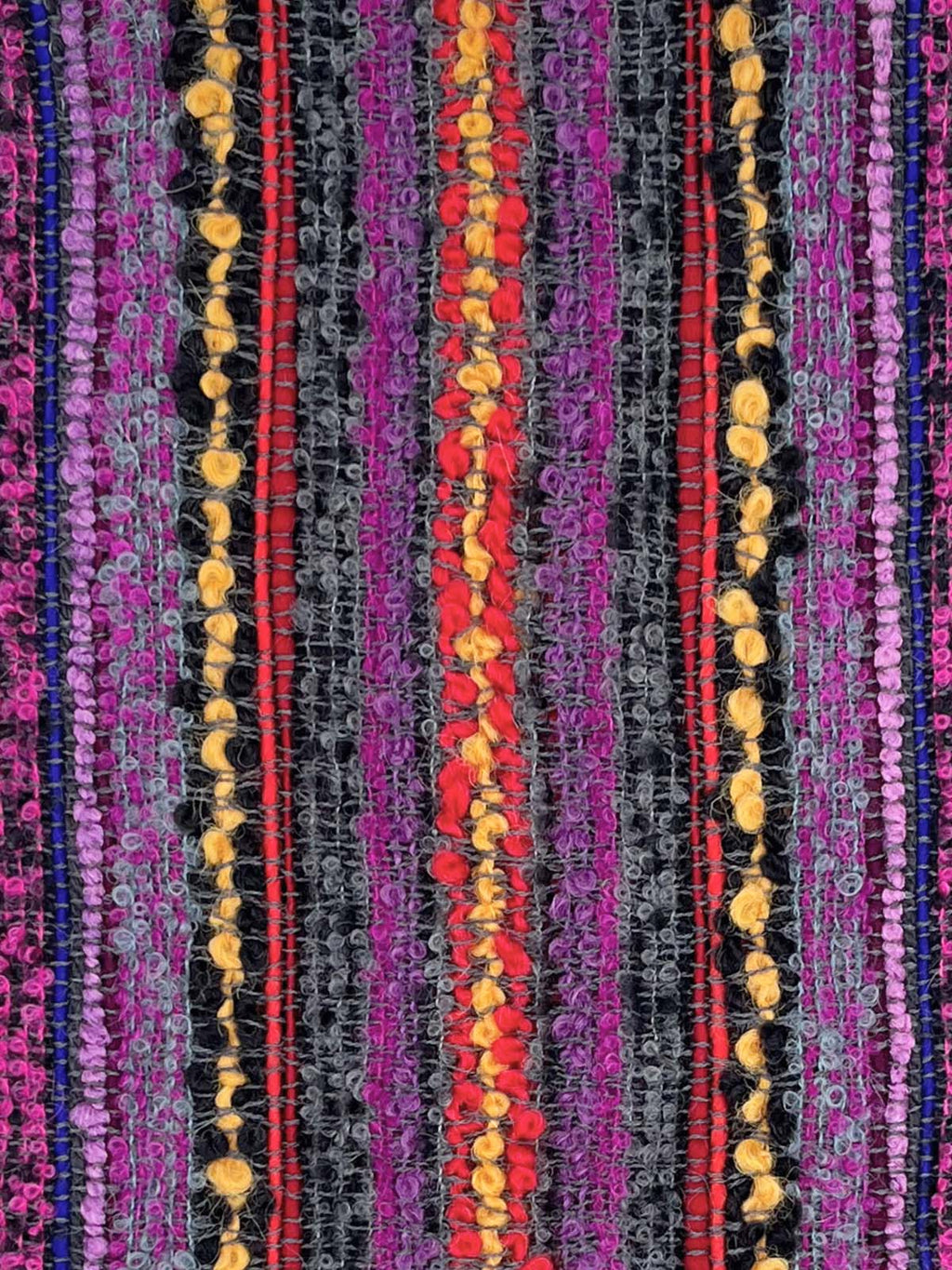 Magenta alpaca infinity scarf in Berry with plum and sunset orange bouclé, Shupaca