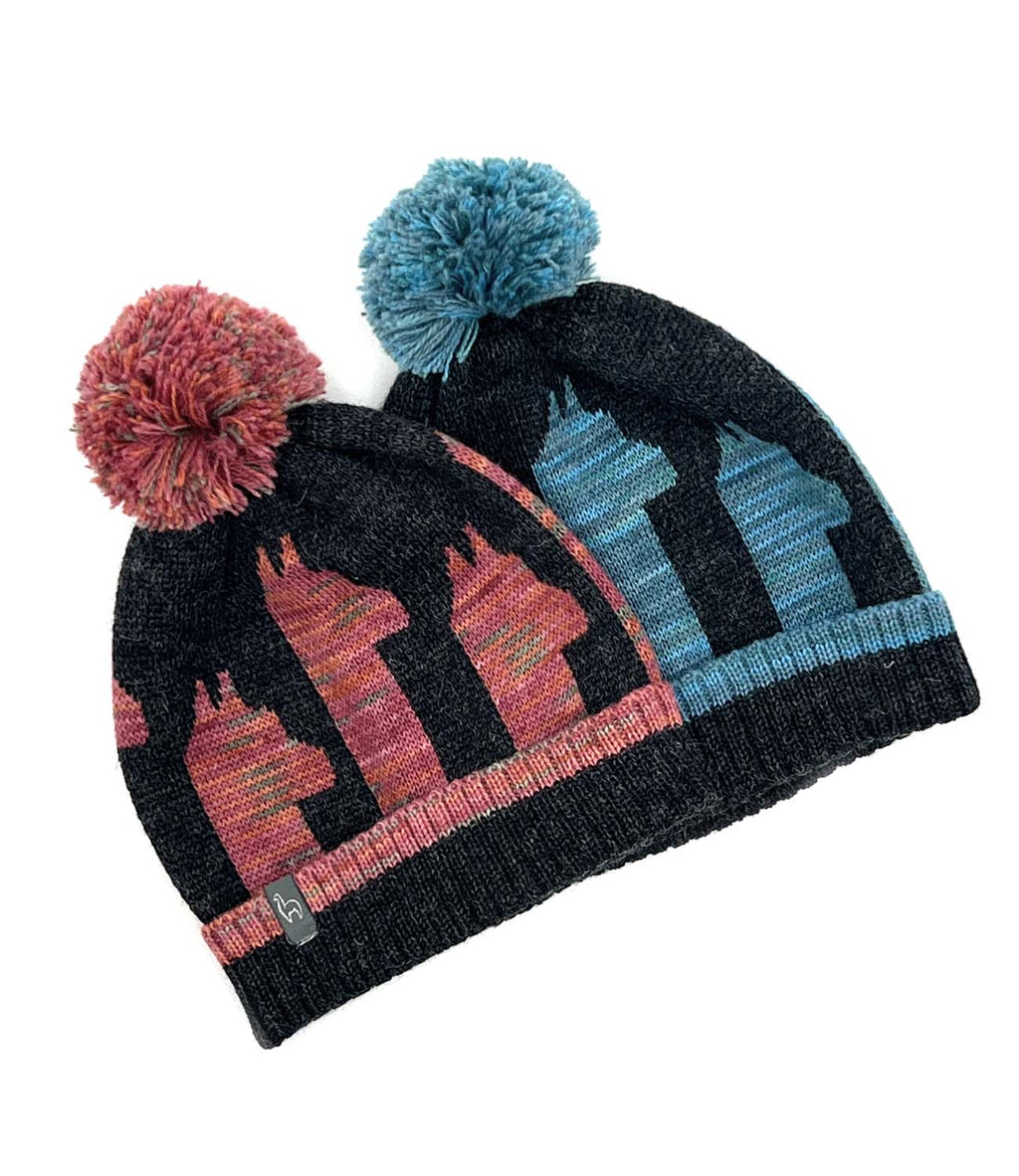 Rosey Paca kid's alpaca beanie in rosy pink with pom, Shupaca