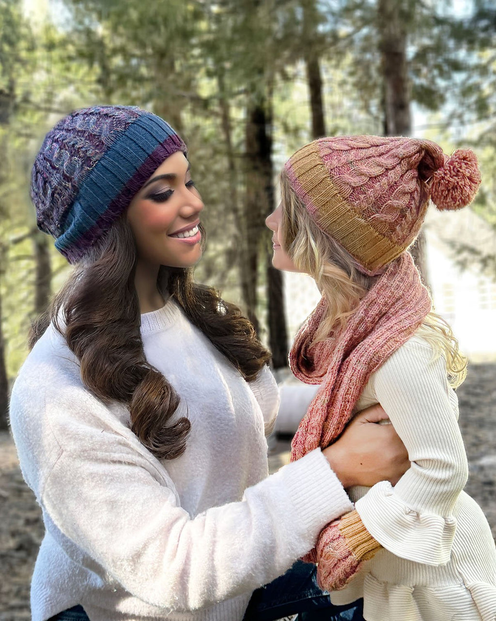 Sunny Swirl kid's alpaca gloves with honey gold braid, Shupaca