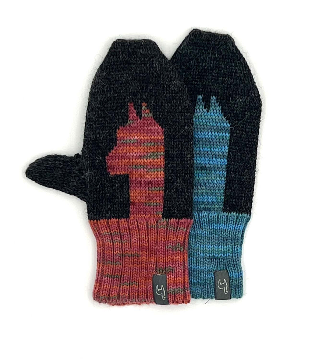 Aqua Paca kid's alpaca gloves in vibrant aqua, Shupaca