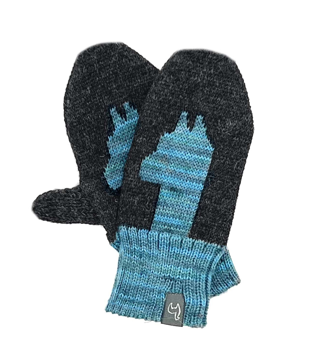 Aqua Paca kid's alpaca gloves in vibrant aqua, Shupaca