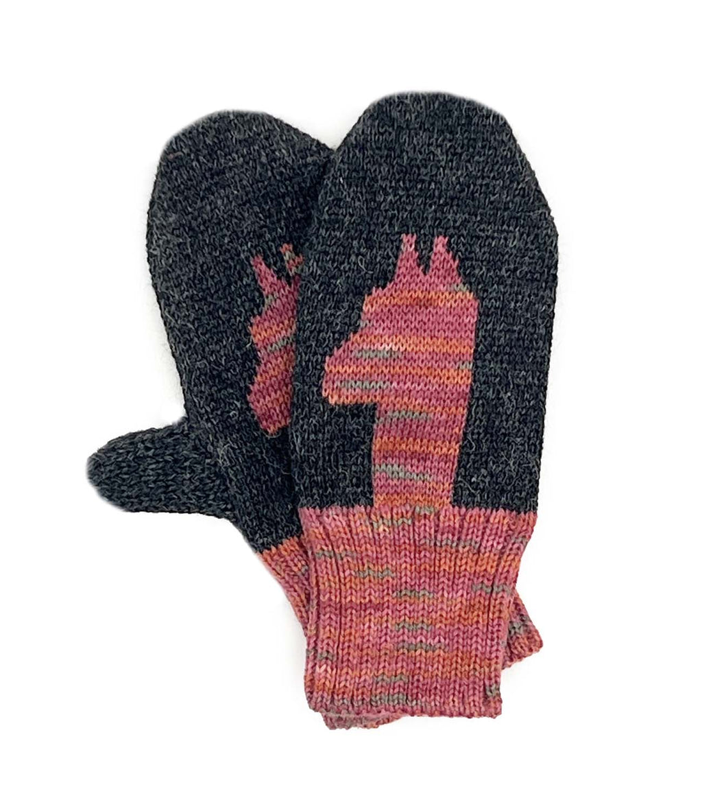 Rosey Paca kid's alpaca gloves in rosy pink, Shupaca