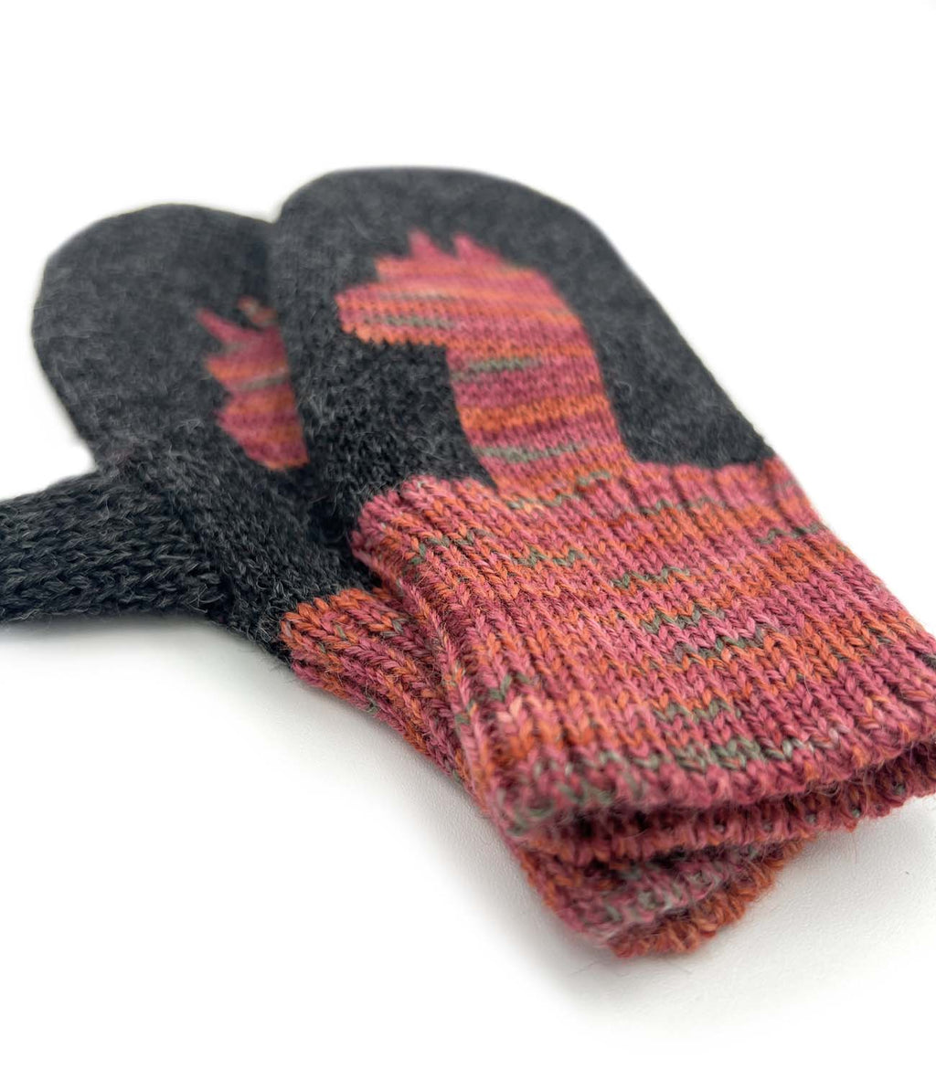 Rosey Paca kid's alpaca gloves in rosy pink, Shupaca