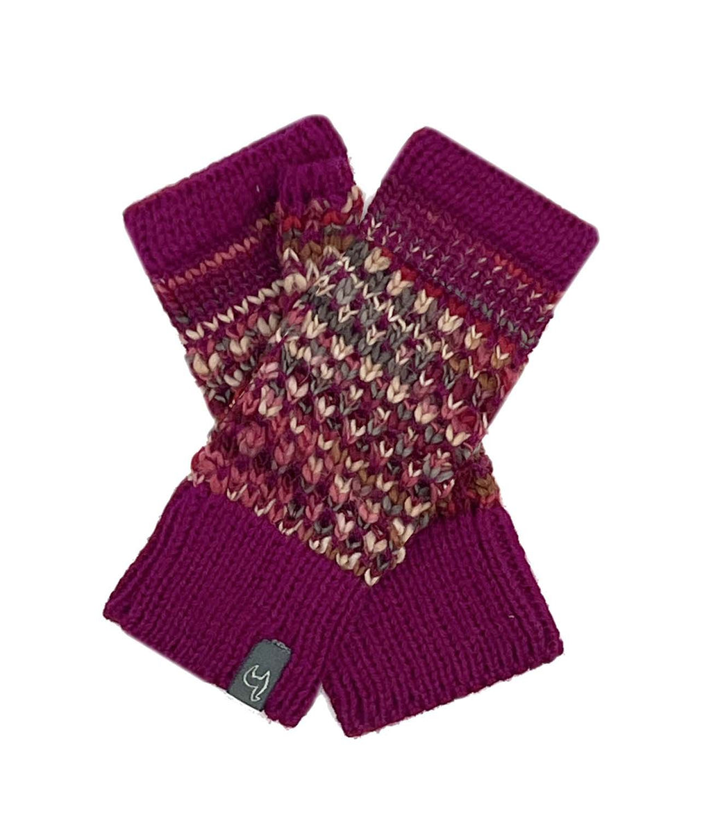 Pink Punch kid's alpaca gloves in fuchsia and blush pink, Shupaca