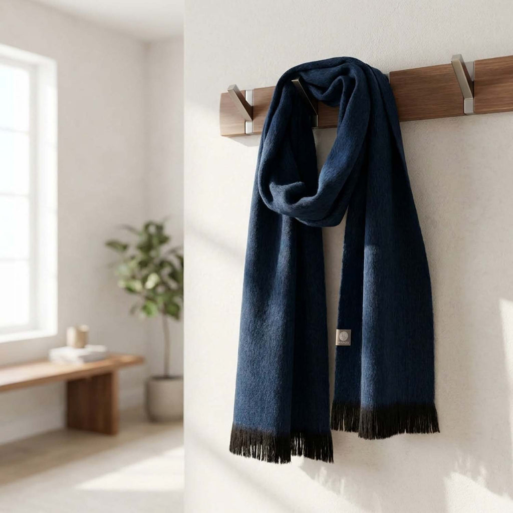 Ocean Blue Alpaca Scarf - Caspian by Shupaca