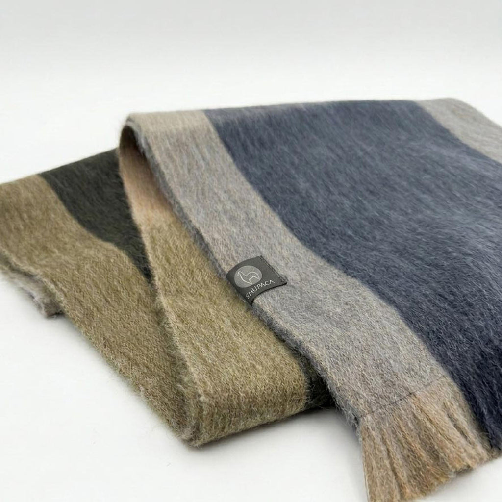 Olive Alpaca Plaid Scarf by Shupaca