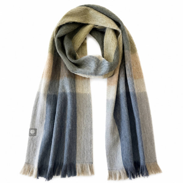 Olive Alpaca Plaid Scarf by Shupaca