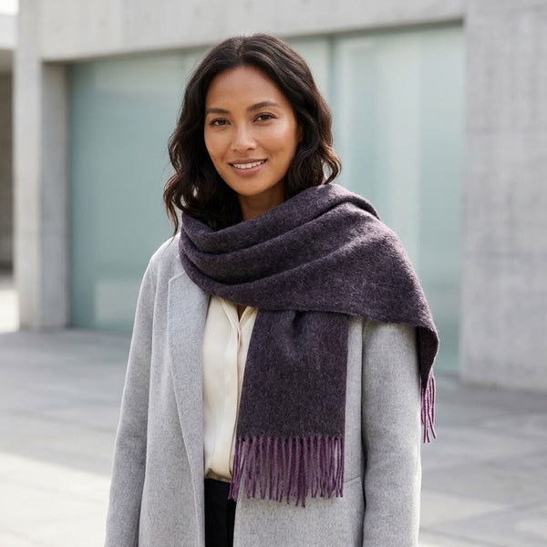 Plum 100% Baby Alpaca Scarf - Elderberry by Shupaca