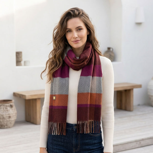 Plum 100% Baby Alpaca Scarf - Raven by Shupaca