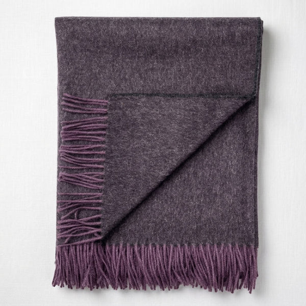 Plum 100% Baby Alpaca Throw Blanket - Elderberry by Shupaca