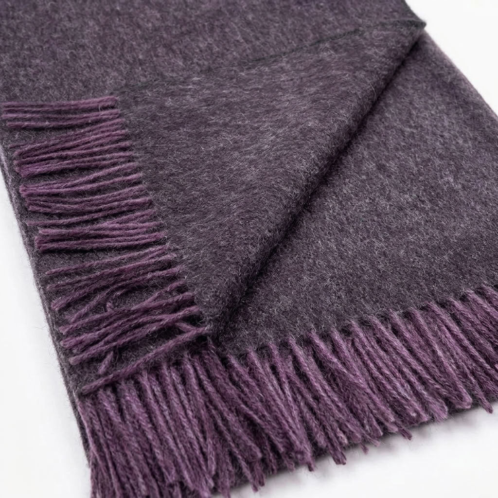 Plum 100% Baby Alpaca Throw Blanket - Elderberry by Shupaca