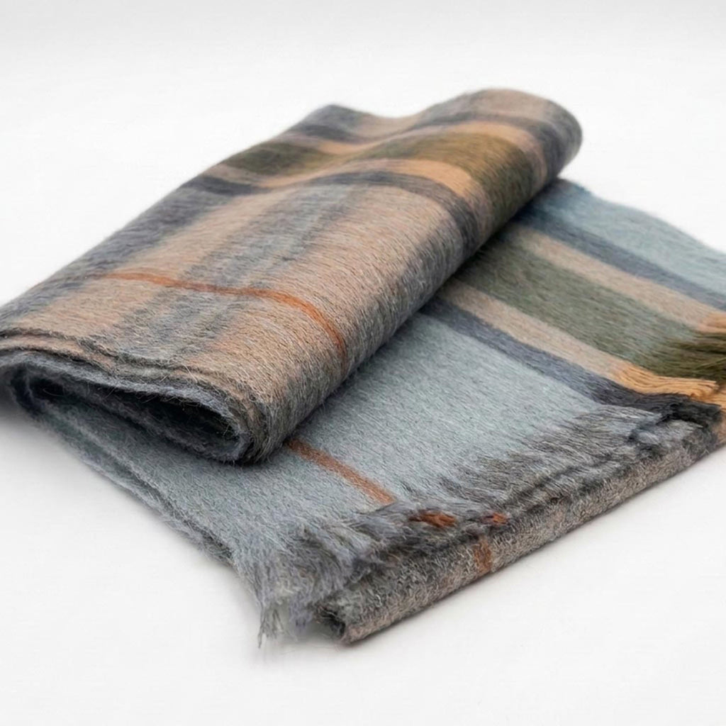 Sage Alpaca Tartan Scarf - Shoreline by Shupaca