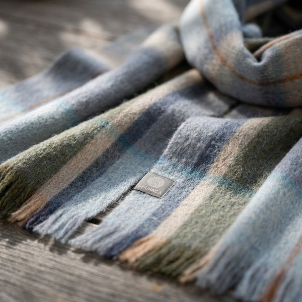 Sage Alpaca Tartan Scarf - Shoreline by Shupaca