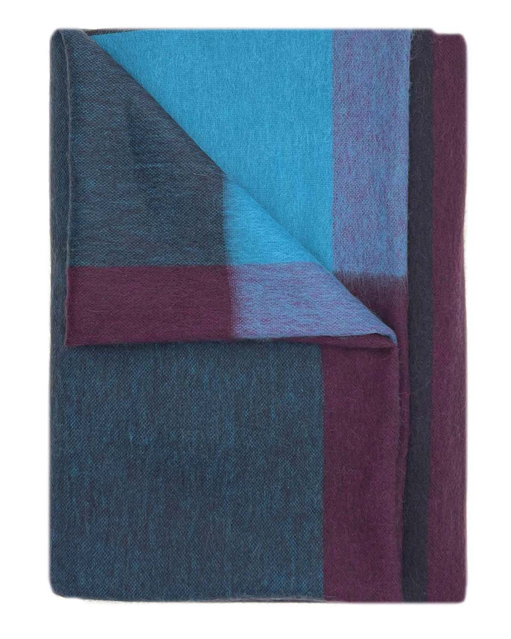 Sky Blue Alpaca Throw Blanket - Nightfall by Shupaca
