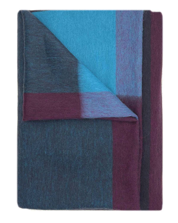 Sky Blue Alpaca Throw Blanket - Nightfall by Shupaca