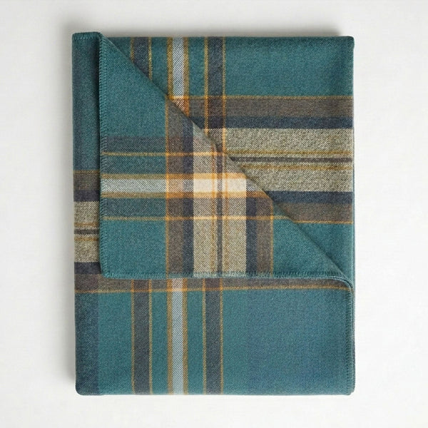 Teal Alpaca Throw Blanket - Cedar by Shupaca