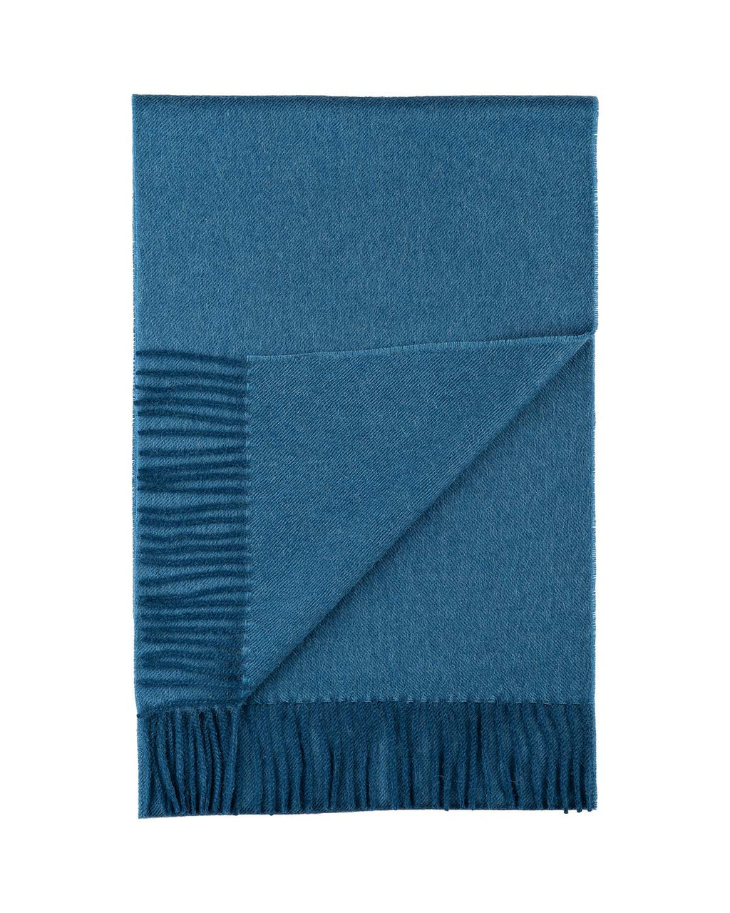Blue Jean 100% baby alpaca scarf in denim blue and soft navy, Shupaca