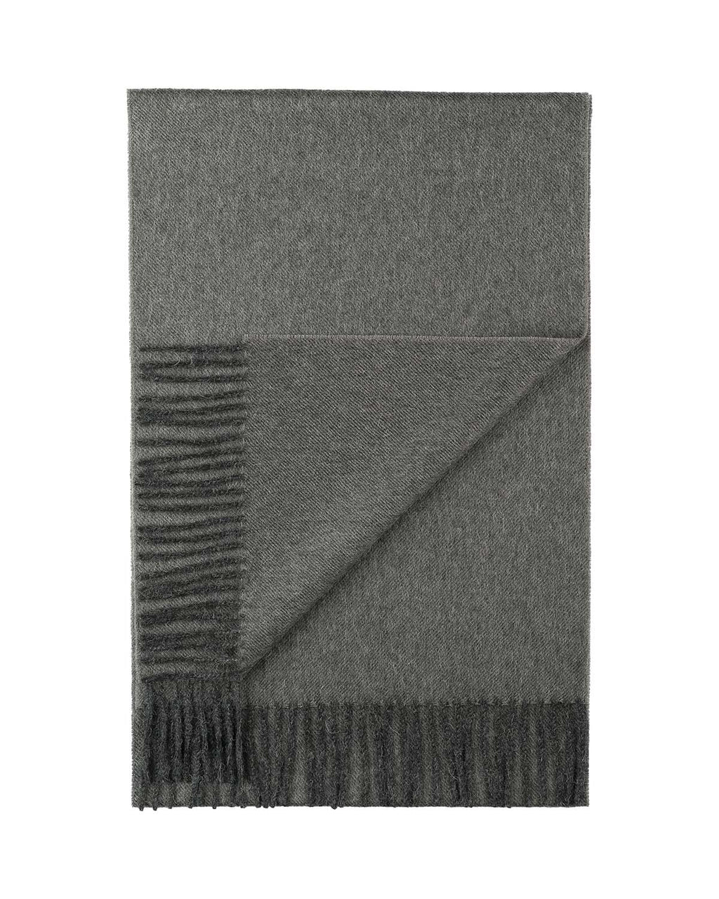 Grey 100% baby alpaca scarf in Carbon with graphite tones, Shupaca