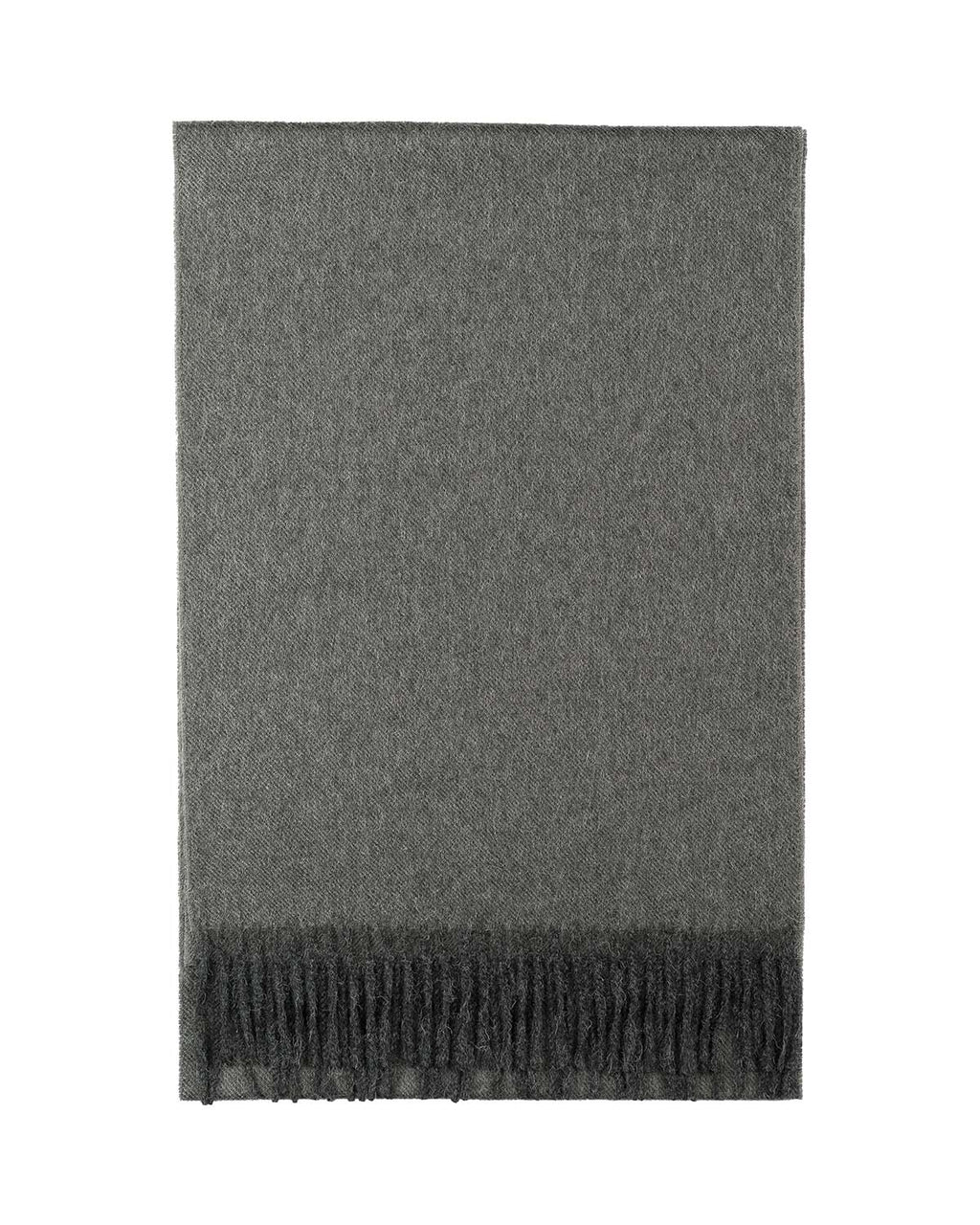 Grey 100% baby alpaca scarf in Carbon with graphite tones, Shupaca