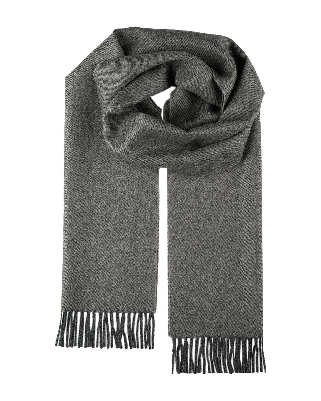 Grey 100% baby alpaca scarf in Carbon with graphite tones, Shupaca