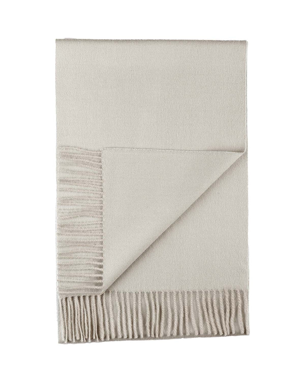 Gray 100% baby alpaca scarf in London Fog with heathered greige, Shupaca
