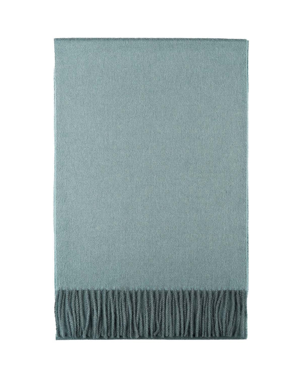 Silver 100% baby alpaca scarf in Misty Mountain with pale blue accents, Shupaca