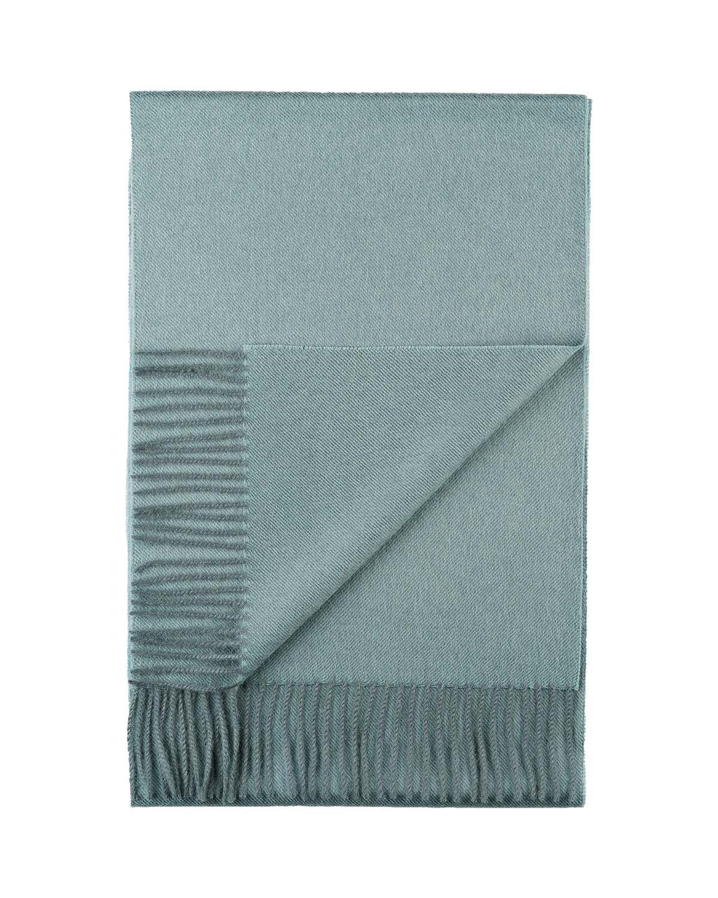 Silver 100% baby alpaca scarf in Misty Mountain with pale blue accents, Shupaca