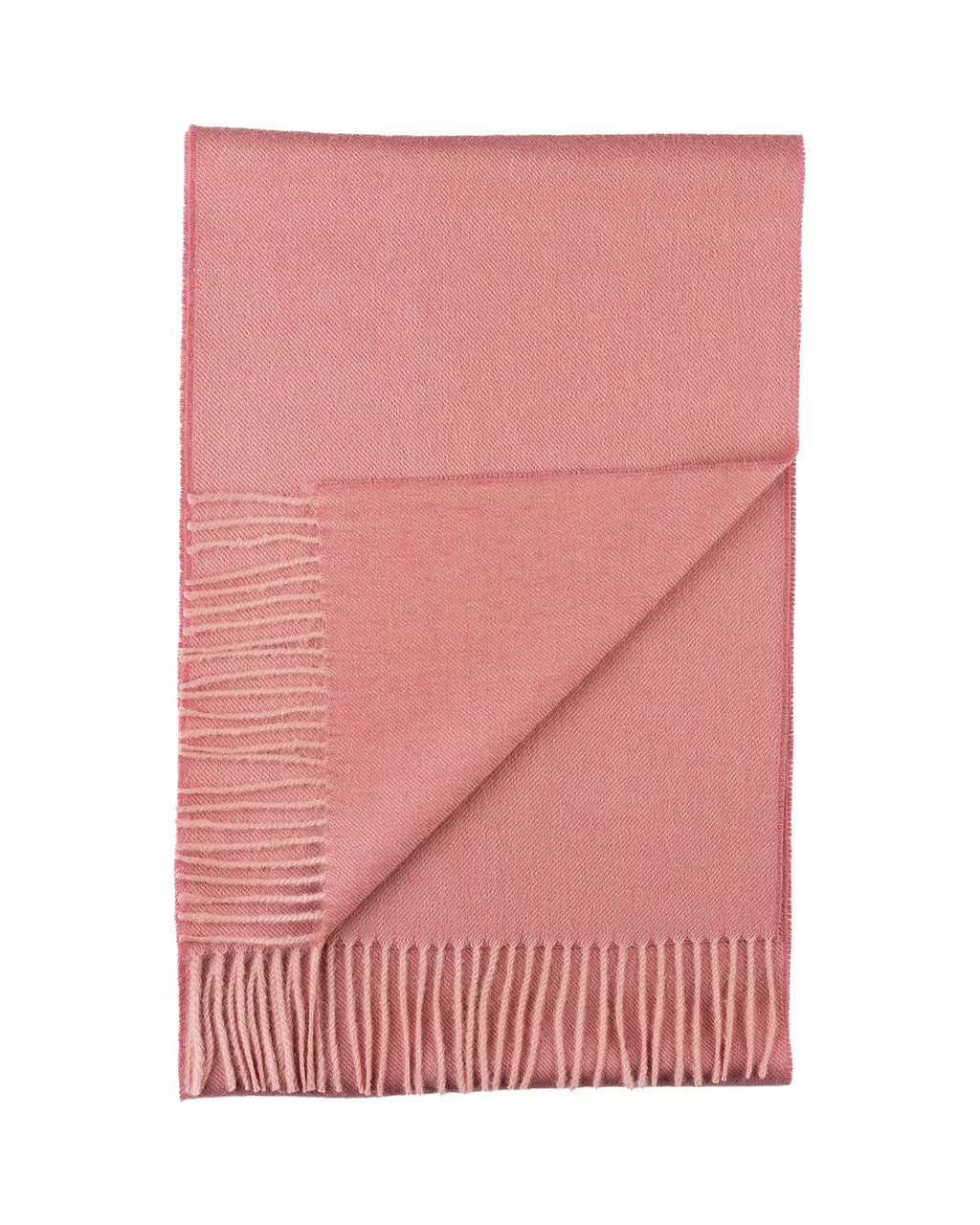 Dusty rose 100% baby alpaca scarf in Persimmon with warm pink tones, Shupaca
