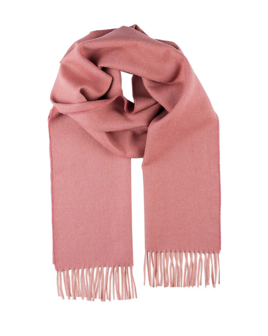 Dusty rose 100% baby alpaca scarf in Persimmon with warm pink tones, Shupaca