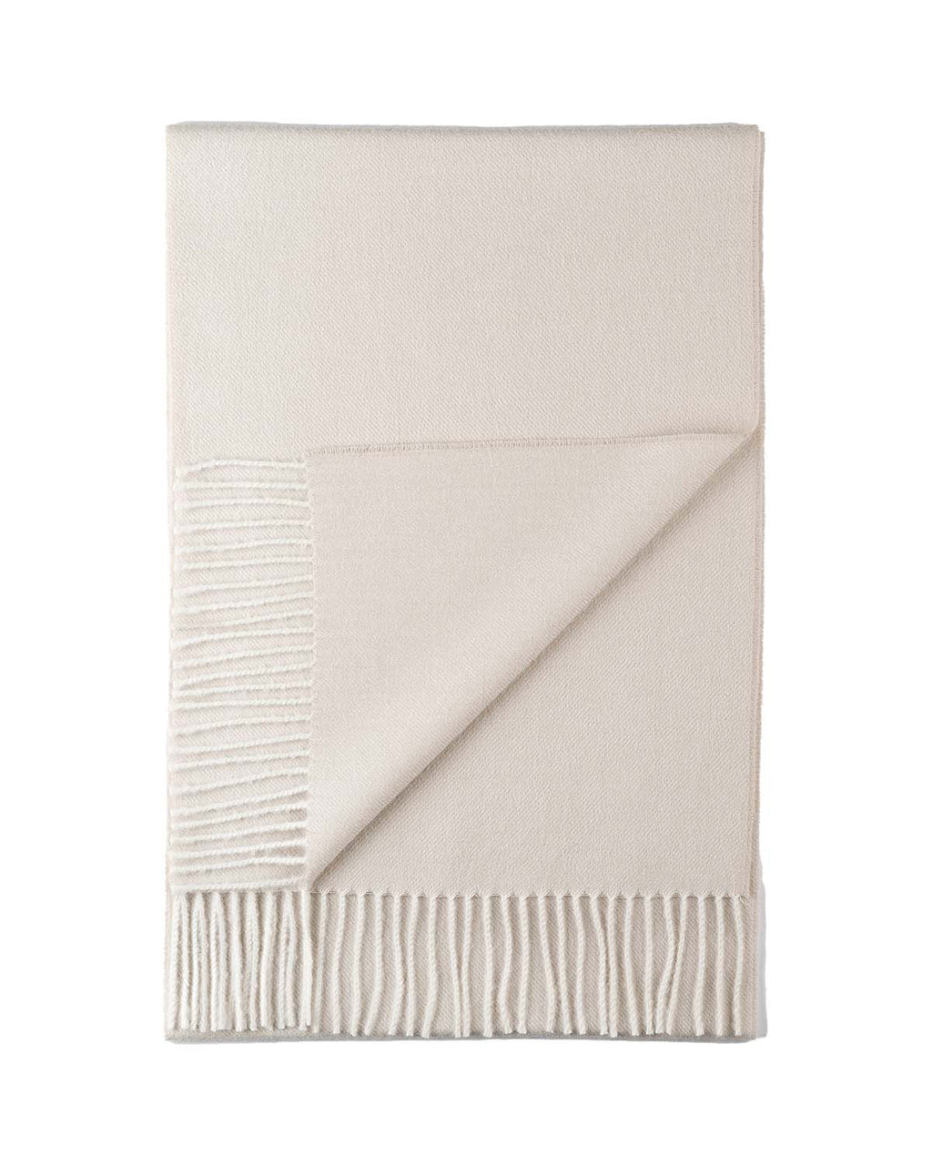 Ivory 100% baby alpaca scarf in Porcelain with luminous soft tone, Shupaca
