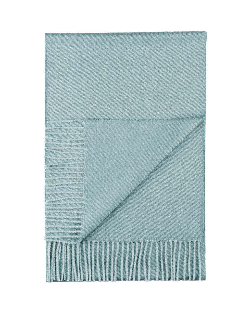 Aqua 100% baby alpaca scarf in Sea Glass with mint accents, Shupaca