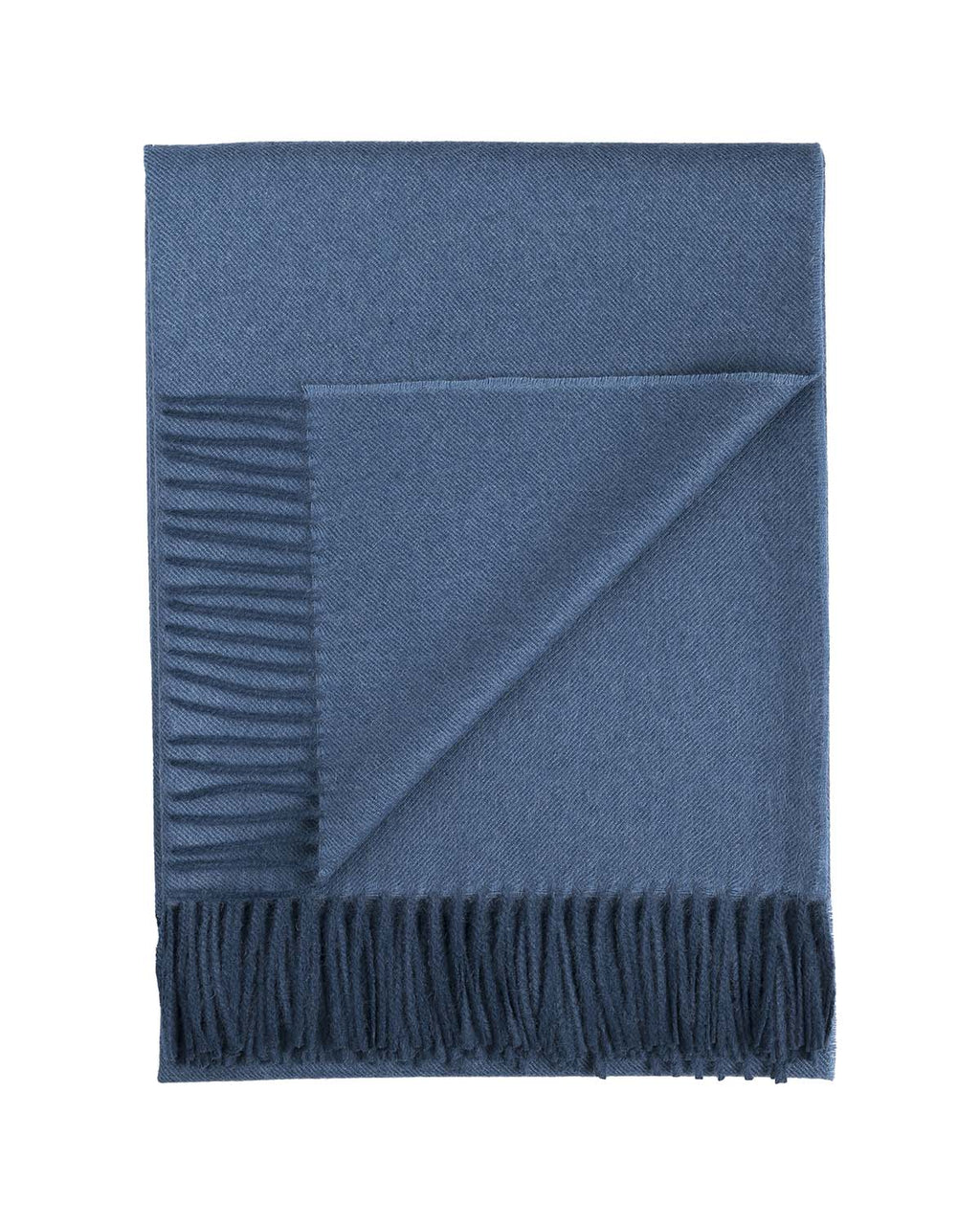Blue Jean 100% baby alpaca throw blanket with deep navy tones, Shupaca
