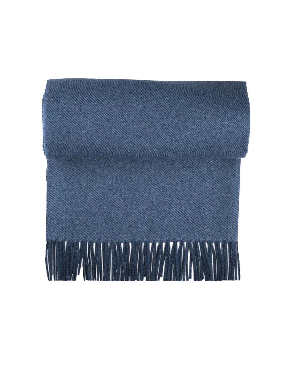 Blue Jean 100% baby alpaca throw blanket with deep navy tones, Shupaca