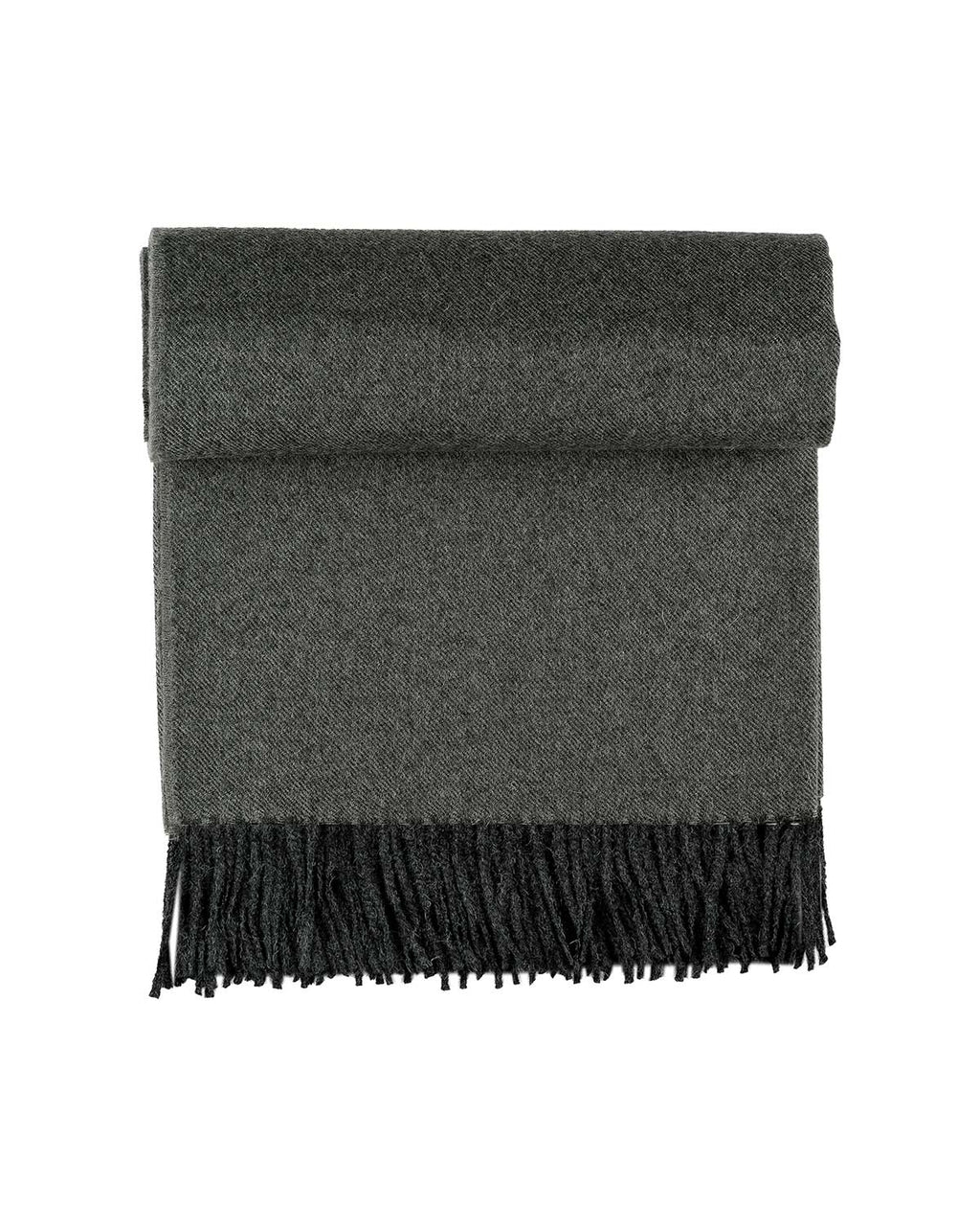 Charcoal 100% baby alpaca throw blanket in Carbon with midnight black, Shupaca
