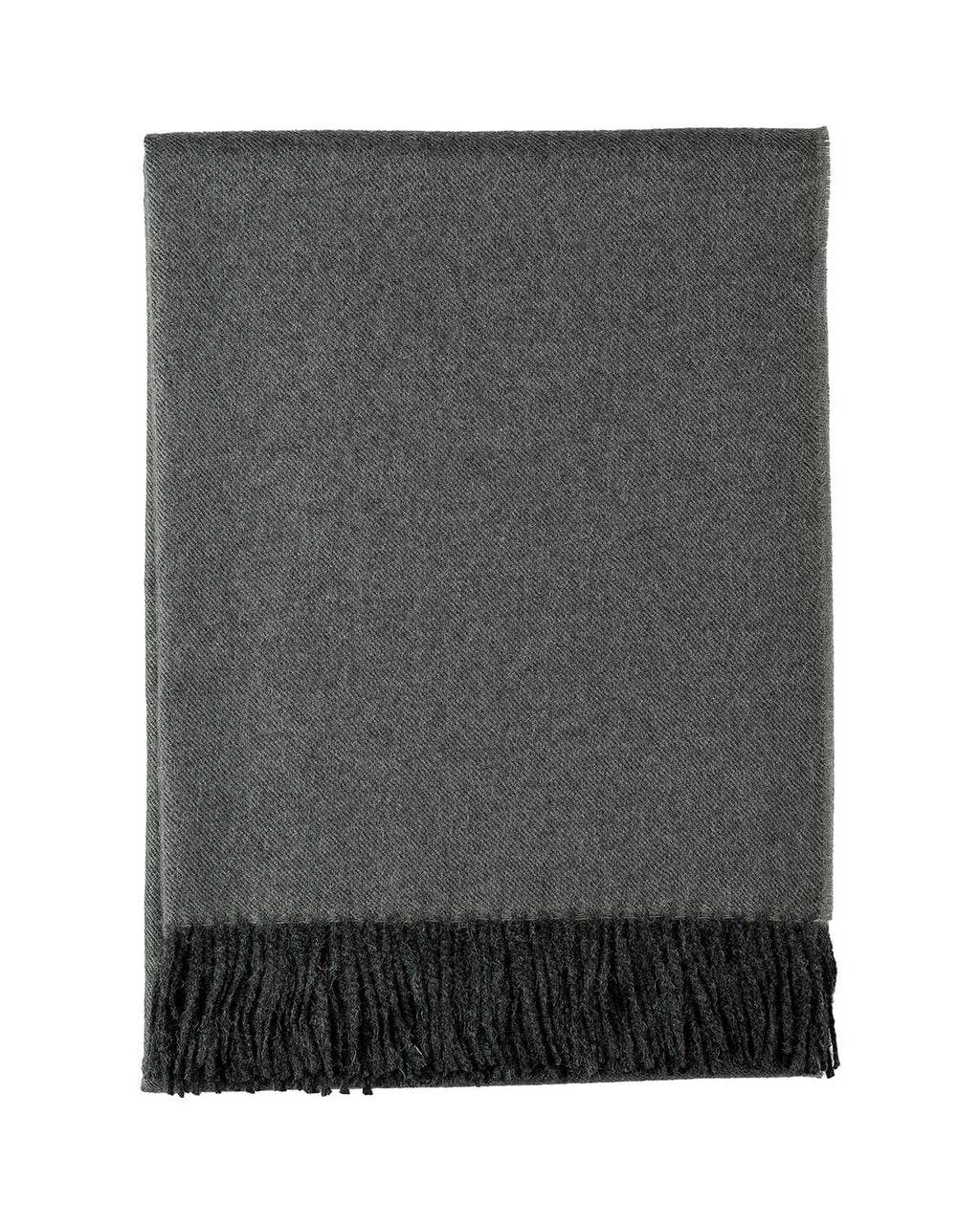 Charcoal 100% baby alpaca throw blanket in Carbon with midnight black, Shupaca