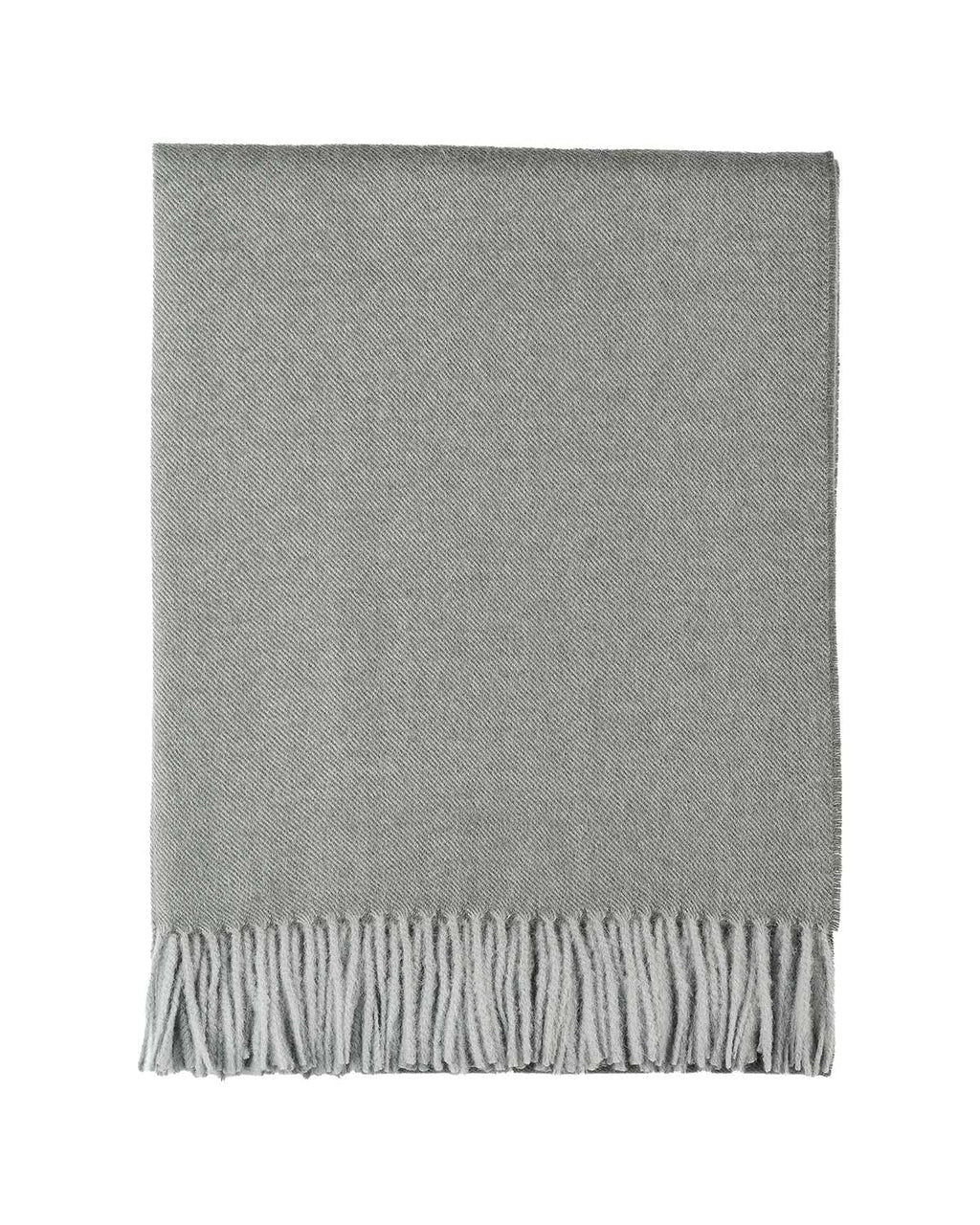 Grey 100% baby alpaca throw blanket in Iron Ore with silver tones, Shupaca