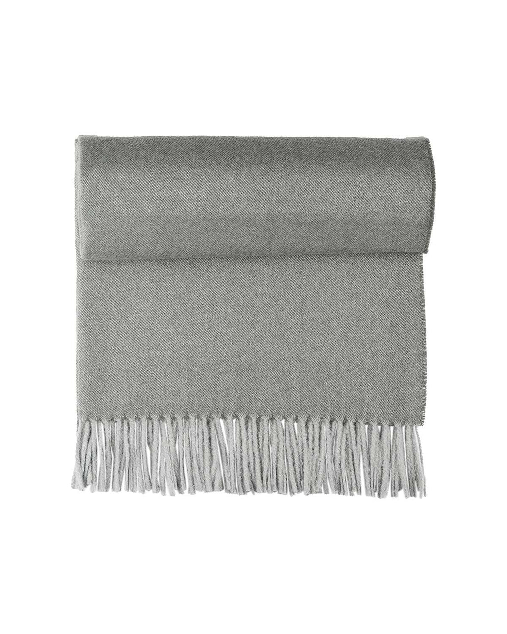 Grey 100% baby alpaca throw blanket in Iron Ore with silver tones, Shupaca
