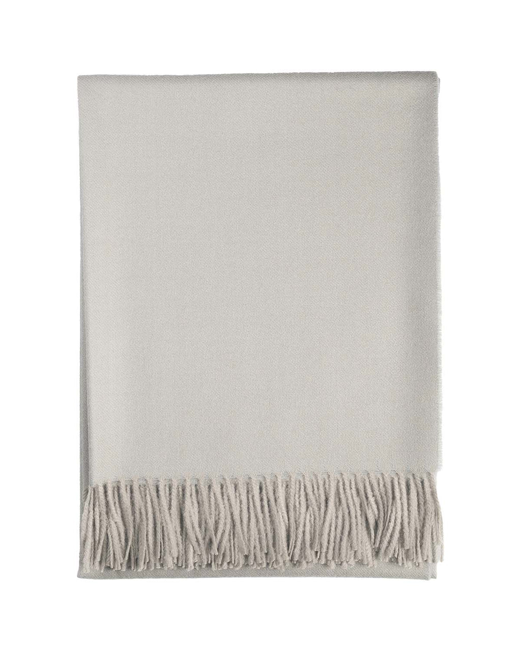 Cream 100% baby alpaca throw blanket in London Fog with beige tones, Shupaca