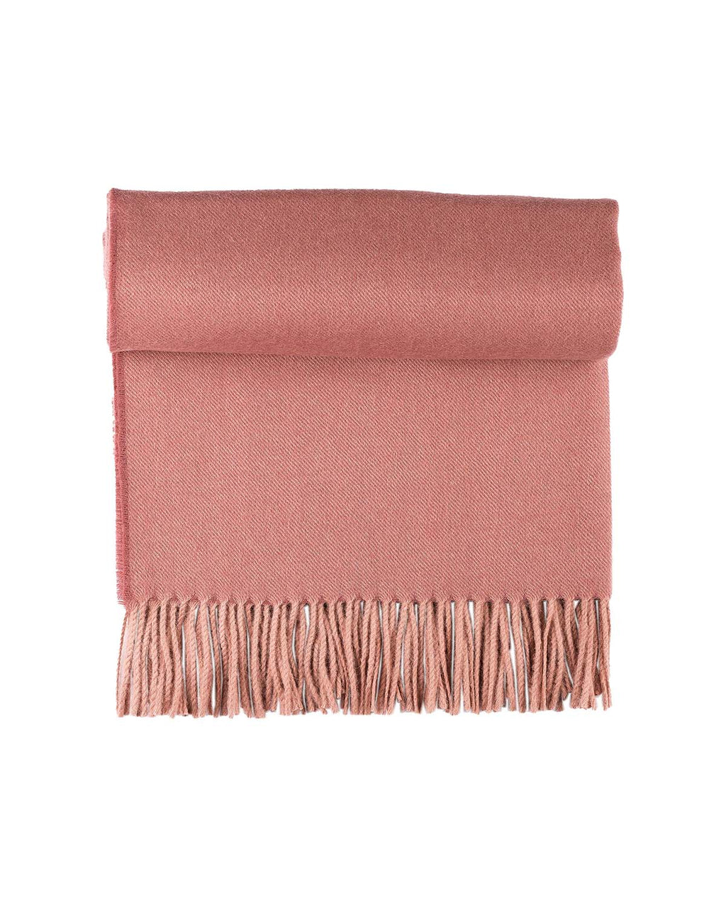 Rose 100% baby alpaca throw blanket in Persimmon with blush undertones, Shupaca